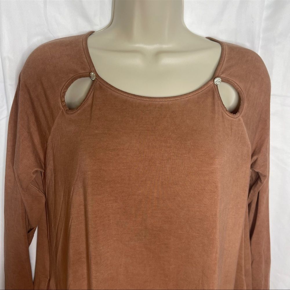 Emerson T Thistle 3/4 sleeve Top/dress Swarovski style grommets Size Sm/Medium